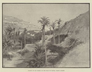 Vallée de San Roque, sur la route de Tafira, Grande Canarie - Charles Auguste Loye